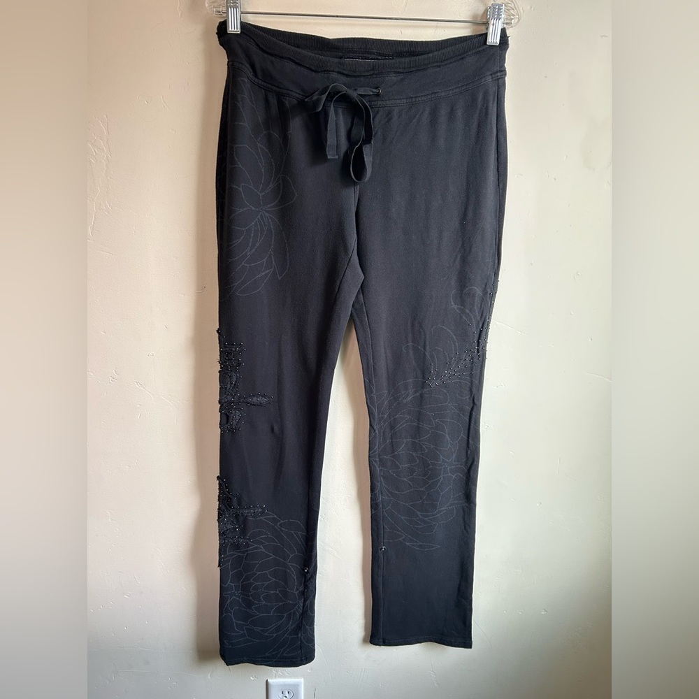 Da-Nang Surplus Vtg Pants Women’s sz S Black Y2K Embroidered Beaded Military 90s